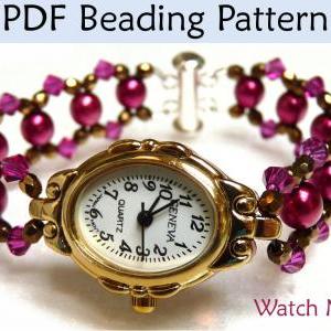 Beading Tutorial, Watch Bracelet Jewelry Pattern,..