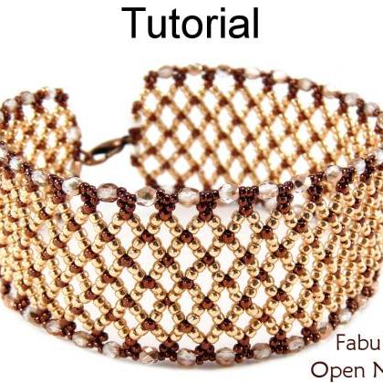 Beading Tutorial Pattern Bracelet - Netting Stitch..