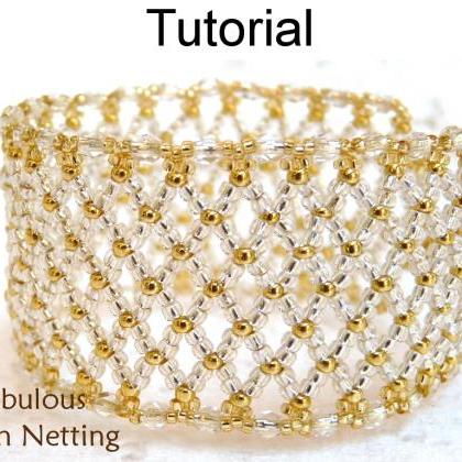 Beading Tutorial Pattern Bracelet - Netting Stitch..