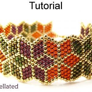 Beading Tutorial Pattern Bracelet - Brick Stitch..