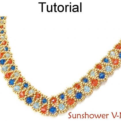 Beading Tutorial Pattern Necklace - Crystal..