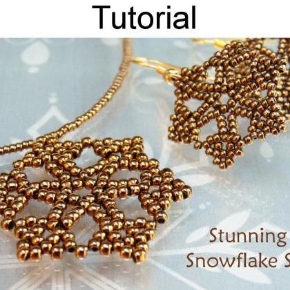 Beading Pattern Tutorial Necklace Earrings Set -..