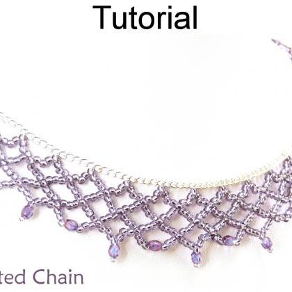 Beading Tutorial Pattern Necklace - Netting Stitch..