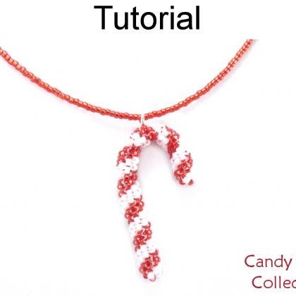 Beading Tutorial Pattern - Candy Cane Earrings..