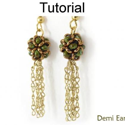 Earrings Beading Tutorial Pattern - Beaded Beads -..