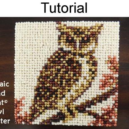 Beading Tutorial Pattern - Beaded Owl Coaster -..
