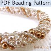 Beading Tutorial Pattern Bracelet Necklace - Russian Spiral Stitch - Simple Bead Patterns - Twinkling Twirl #476