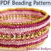 Beading Patterns, Herringbone Beaded Bracelet, Jewelry Making Tutorials, Seed Bead Pattern, Simple Bead Patterns, PDF Instructions #1357