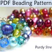 Beading Pattern, Bracelet Tutorial, Beaded Stretch Bracelet, Wire Wrapped Beads, PDF Instructions, Instant Download, Digital File #1589