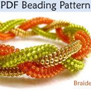 Bracelet Beading Pattern, Herringbone Stitch PDF Instructions, Jewerly Making Tutorial, Braided Seed Beads, Beaded Patterns, Beadweaving #1394