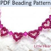 Beading Pattern, Heart Bracelet Beading Tutorial, Jewelry Making, Beaded Bracelets, Patterns, Tutorials. Seed Beads. Simple Bead Patterns #1159
