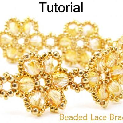 Beading Tutorial Pattern Bracelet - Beadweaving - Beaded Flowers Jewelry - Simple Bead Patterns - Beaded Lace #471