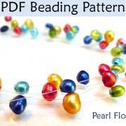 Tutorial, Beading Pattern, Multistrand Pearl Floating Necklace Tutorial, Beaded Necklace Patterns, Fresh Water Pearls, Beginner PDF Pattern #1417
