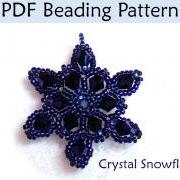 Beading Tutorial Pattern Necklace Pendant - Winter Holiday Jewelry - Simple Bead Patterns - Crystal Snowflake #615