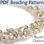 Beading Pattern, Chainmaille Tutorial, Byzantine Birdcage Chainmail, PDF Jewelry Making Instructions, Metal Jump Rings, Bracelet, Necklace #1529