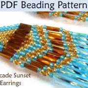 Beading Pattern Brick Stitch Earrings How to Beaded Jewelry Tutorial #1672