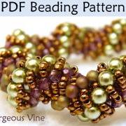 Beading Pattern Tutorial Bracelet Necklace Dutch Spiral Stitch PDF #1896