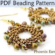 Earrings Beading Tutorial - St. Petersburg Sitch - Simple Bead Patterns - Phoenix Earrings #3331