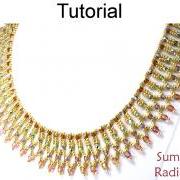Beading Tutorial Pattern Netted Stitch Necklace Net Necklaces Beaded Jewerlry Instructions Summer Bead Necklace PDF Download #5099