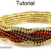 Tutorial Herringbone Bracelet Tubular Flat Pattern Digital Instructions Easy Beautiful Beaded Jewelry Seed Beads Braided #5295