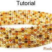 Bracelet Tutorial Beading Pattern Jewelry Making Square Stitch No Loom Beaded Bracelets Seed Beads Colorful Mix PDF Digital File #5368