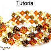 Beading Tutorial Pattern Bracelet - Crystal Right Angle Weave RAW - Simple Bead Patterns - 45 Degrees #6306
