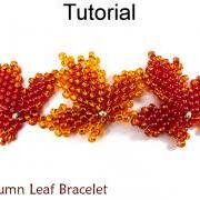 Beading Tutorial Pattern Bracelet - Diagonal Peyote Stitch - Simple Bead Patterns - Autumn Leaf Bracelet #10008