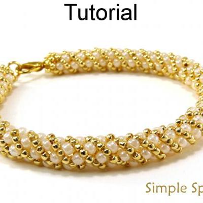 Beading Tutorial Pattern Bracelet Necklace - Russian Spiral Stitch - Simple Bead Patterns - Simple Spiral #4956