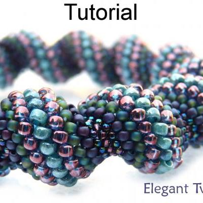Beading Tutorial Pattern Bracelet Necklace - Tubular Peyote Stitch - Simple Bead Patterns - Elegant Twist #438
