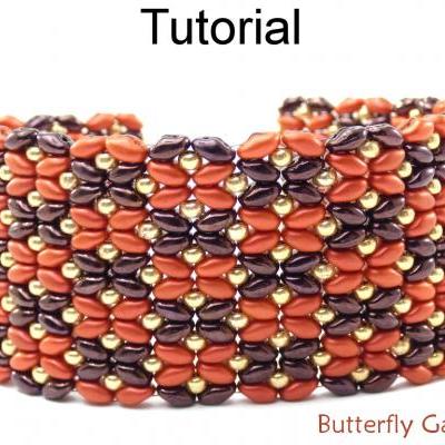 Beading Tutorial Pattern - SuperDuo Beaded Flower Bracelet - Simple Bead Patterns - Butterfly Garden #18058