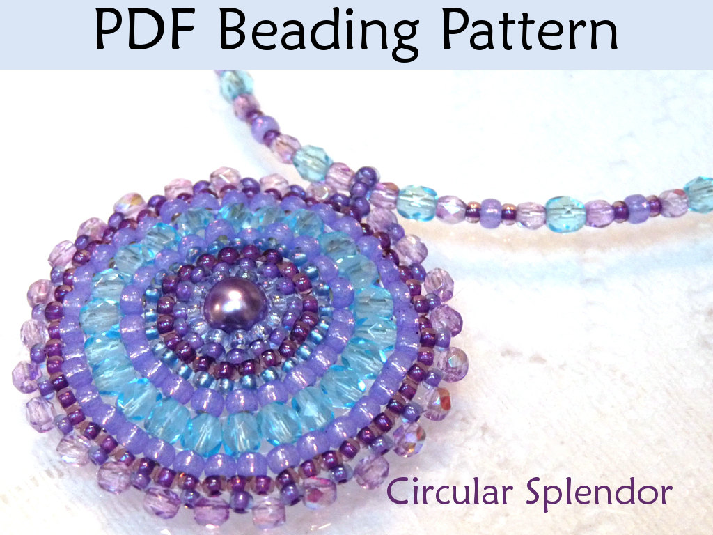 Beading Tutorial Pattern Necklace Pendant Circular Brick Stitch Simple Bead Patterns