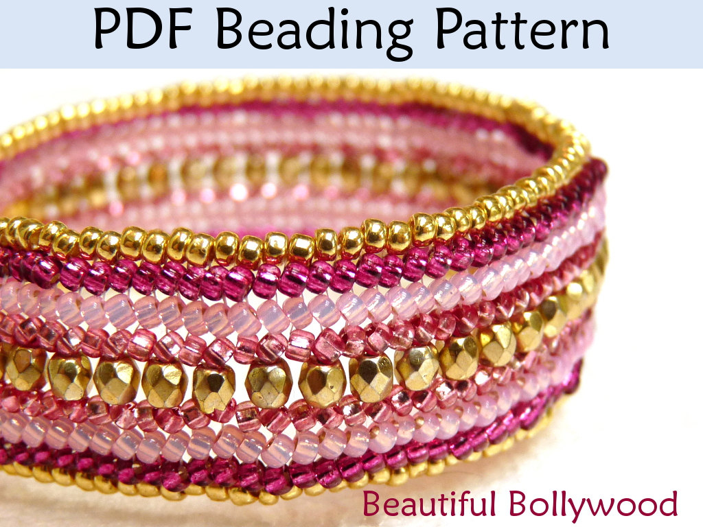 Bracelet Beading Tutorial Pattern Flat Herringbone Stitch Simple