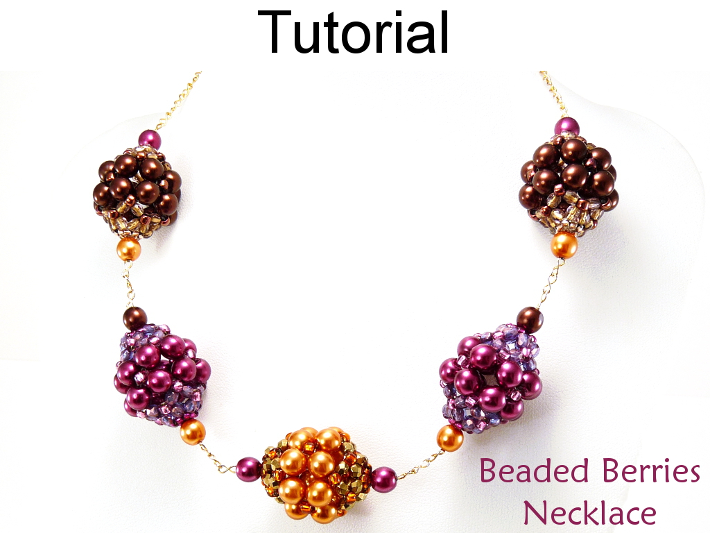 Beaded Beads Beading Pattern Tutorial - Beaded Chain Necklace - Simple Bead Patterns - Beaded Berries #634