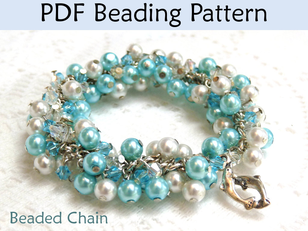 Beading Tutorial Pattern Bracelet Necklace - Wire Working - Beaded Chain #1319