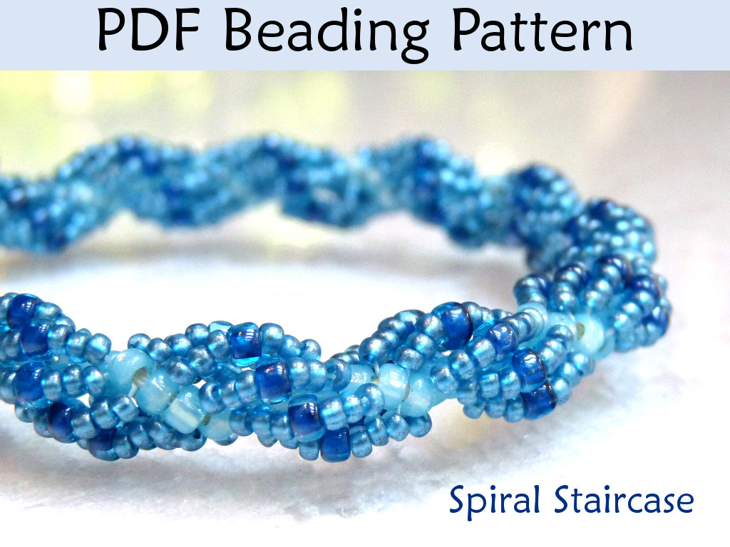 Beading Pattern Tutorial Bracelet Necklace Spiral Stitch Simple Bead  Patterns Spiral Staircase #290