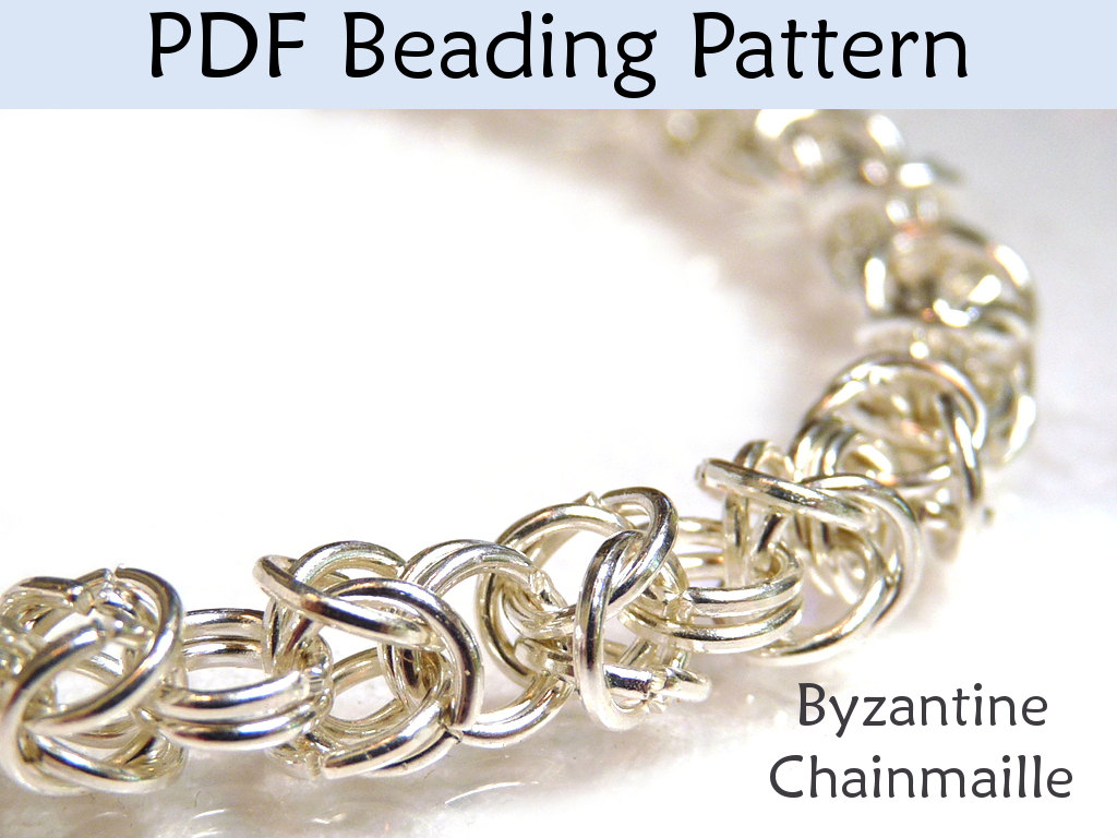 Beading Tutorial Pattern Bracelet Necklace - Wire Work Project - Simple Bead Patterns - Byzantine Chainmaille #1529