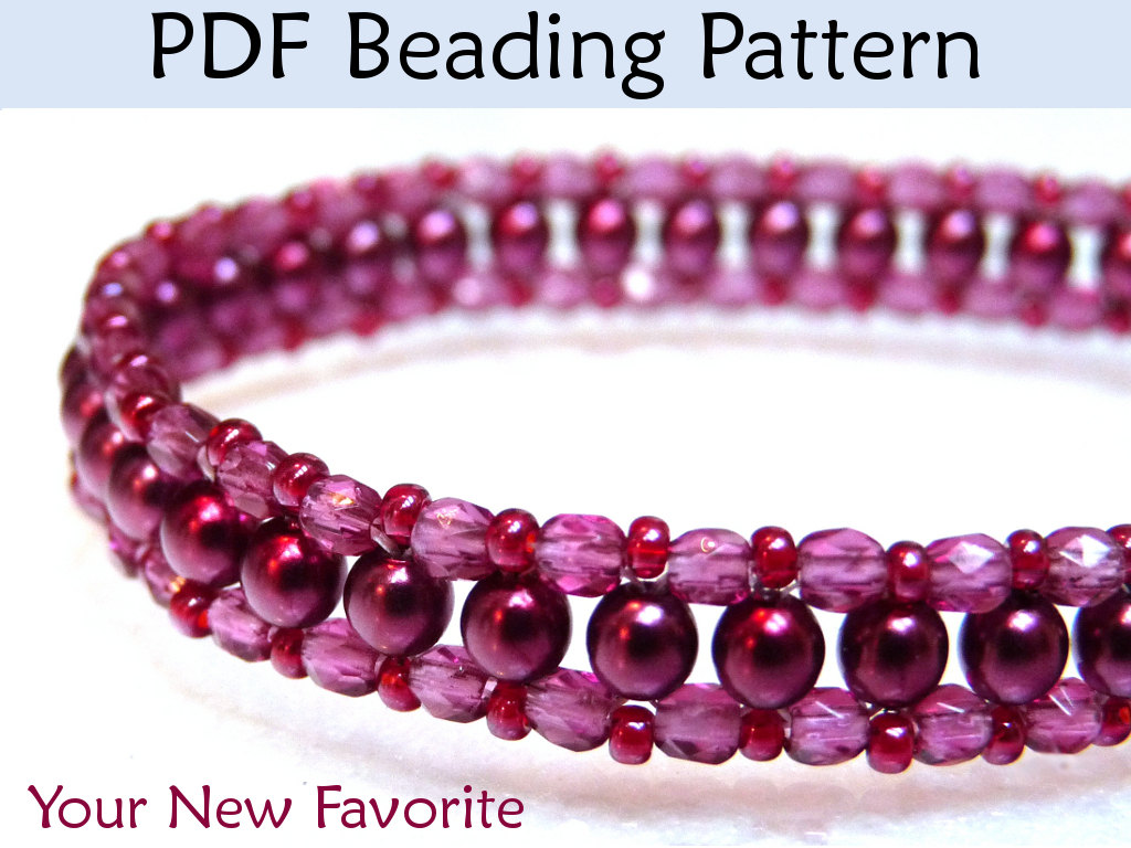 Beadweaving Tutorials, Choker Necklace Jewelry Beading Patterns, Beaded Necklaces, Seed Beads, Pearls, 3mm, 4mm, Tutorial, Pattern #452