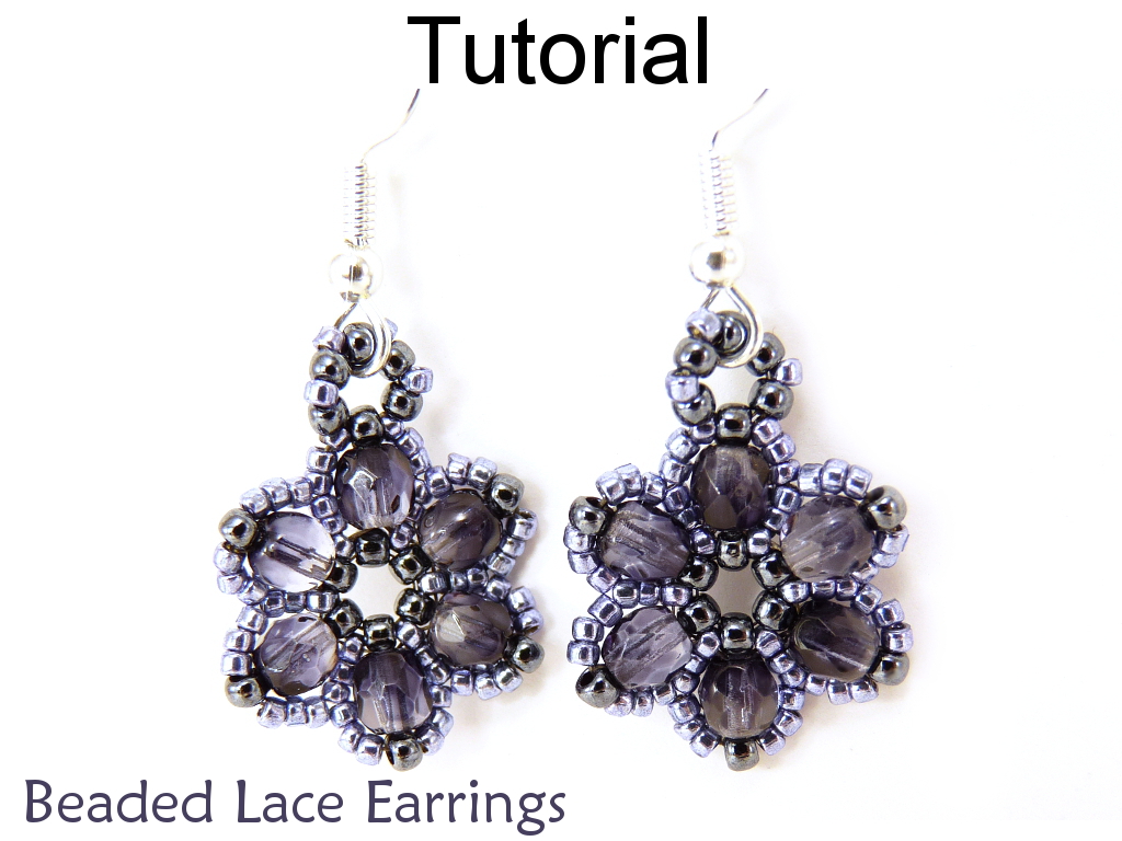 Jewelry Making Beading Tutorial Earrings - Beaded Flower Earrings - Simple Bead Patterns - Beaded Lace Earrings #270