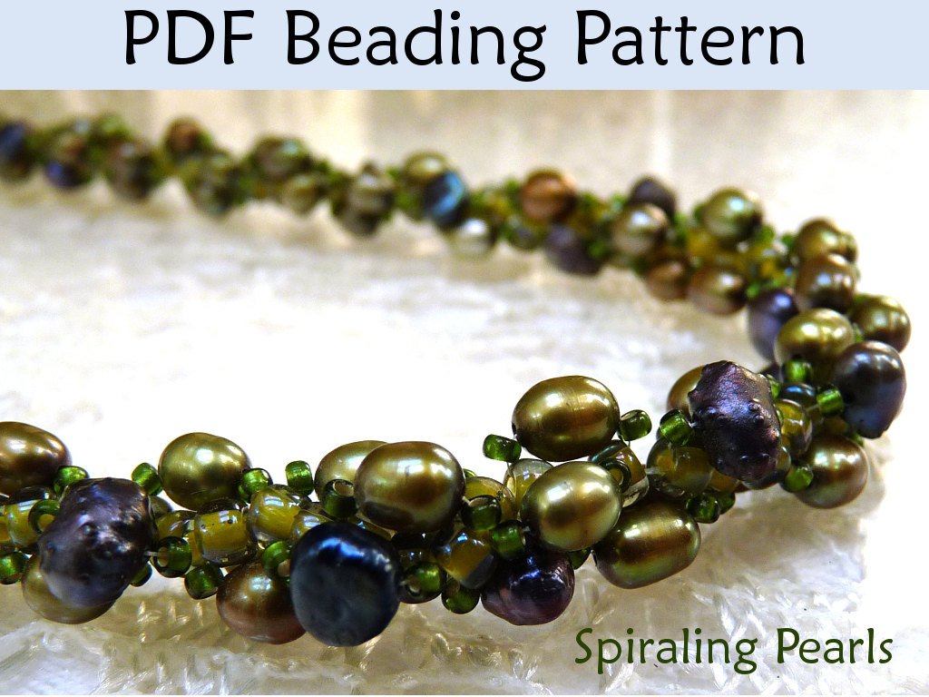 Necklace How To Beading Pattern Pdf Spiral Stitch Pearl Easy