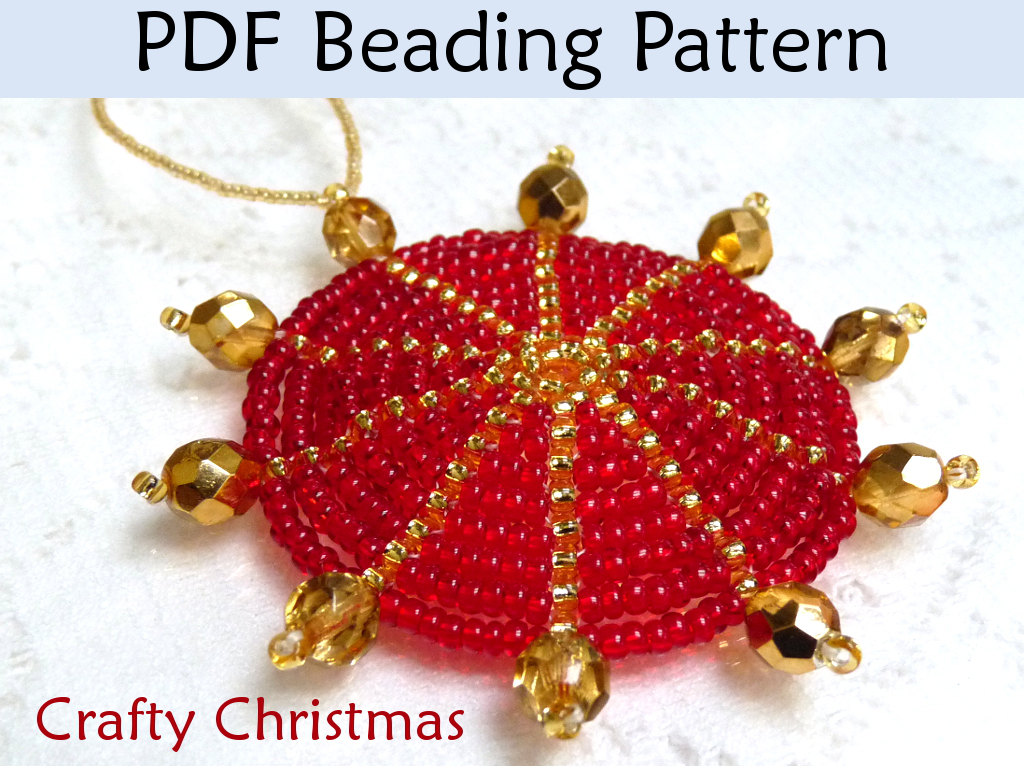 Beading Tutorial Pattern Christmas Ornament - Holiday Decoration - Simple Bead Patterns - Crafty Christmas Ornament #692