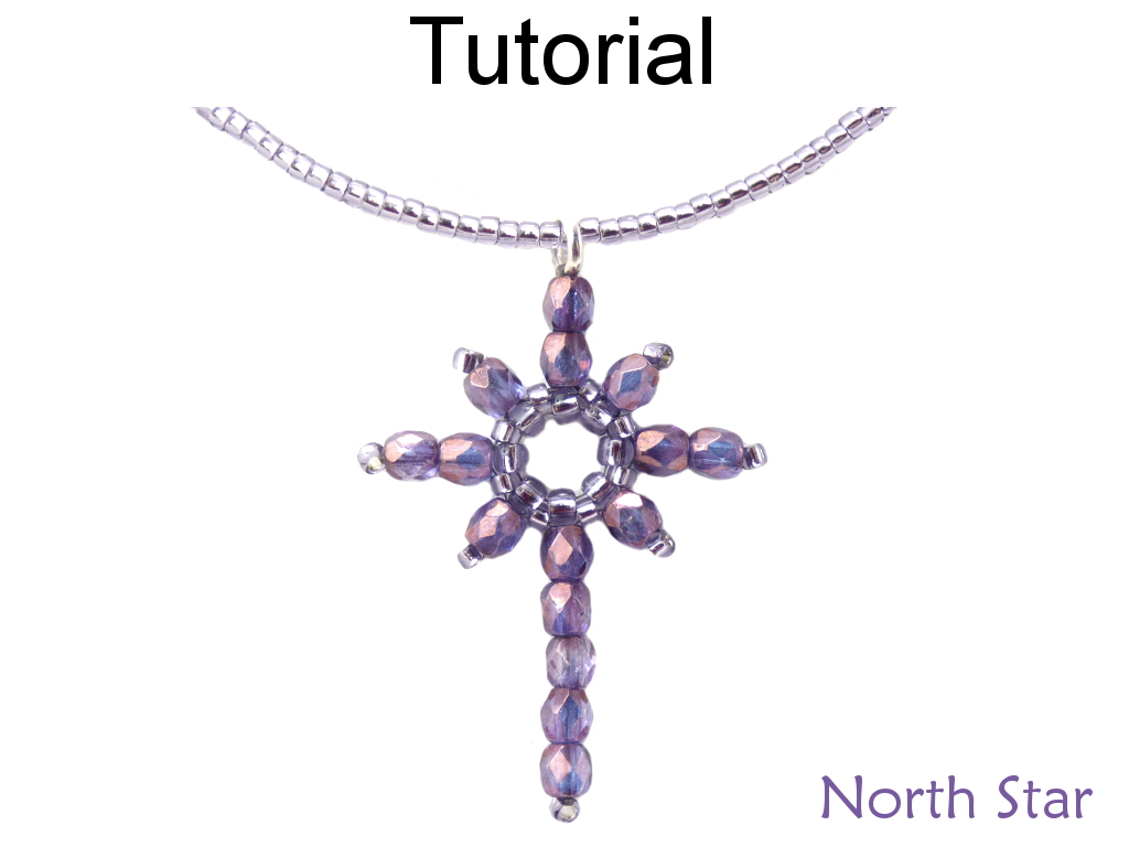 Beading Tutorial Pattern Earrings Pendant - Holiday Christmas Star - Simple Bead Patterns - North Star #342