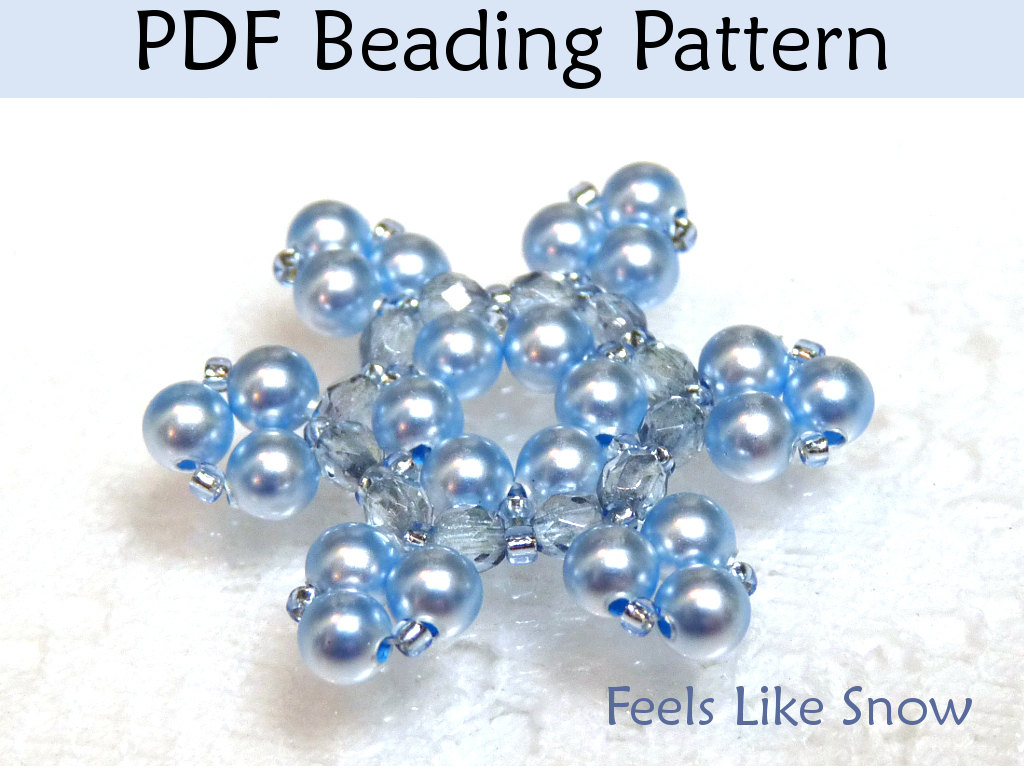 Beading Tutorial Pattern Necklace - Winter Snowflake Jewelry - Simple Bead Patterns - Feels Like Snow #379