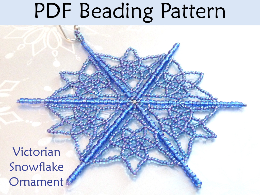 "victorian Snowflake" Ornament Pdf Beading Pattern #2982