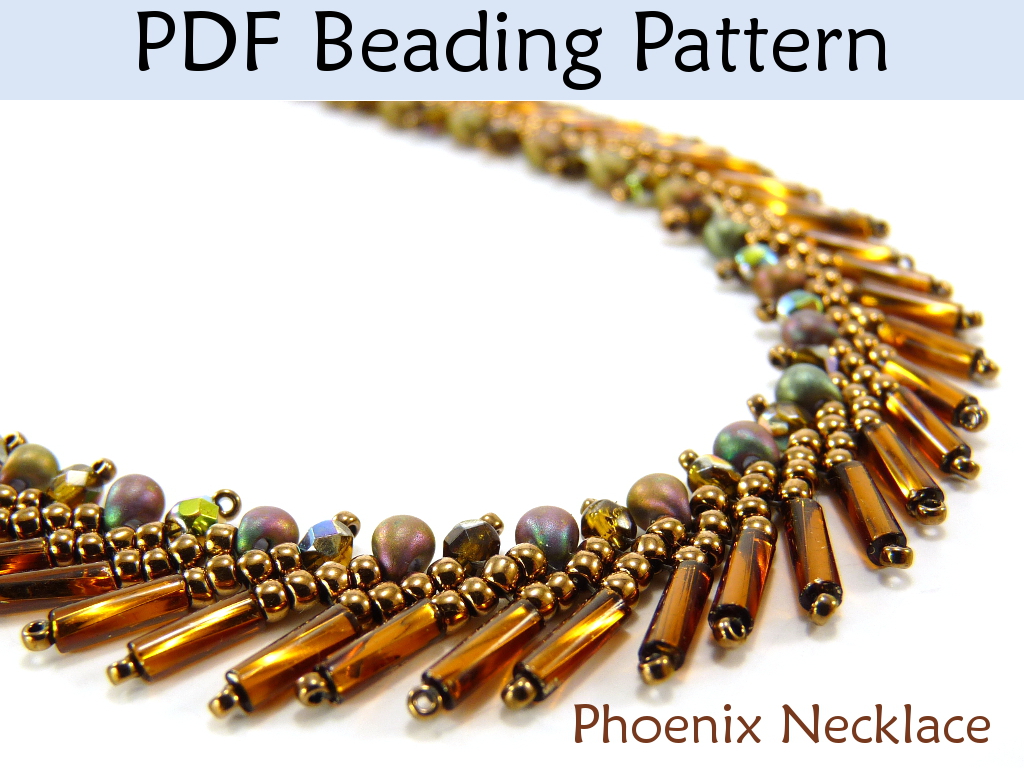 Beading Tutorial Pattern Necklace - St. Petersburg Stitch - Simple Bead Patterns - Phoenix Necklace #3339