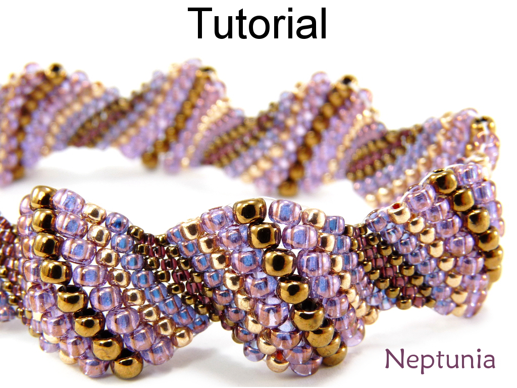 Beading Tutorial Pattern Bracelet - Increase Peyote Stitch - Simple Bead Patterns - Neptunia #5084