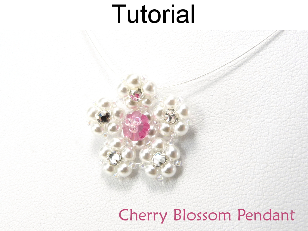 Beading Tutorial Pattern Necklace - Spring Flower Jewelry - Simple Bead Patterns - Cherry Blossom Necklace #5225