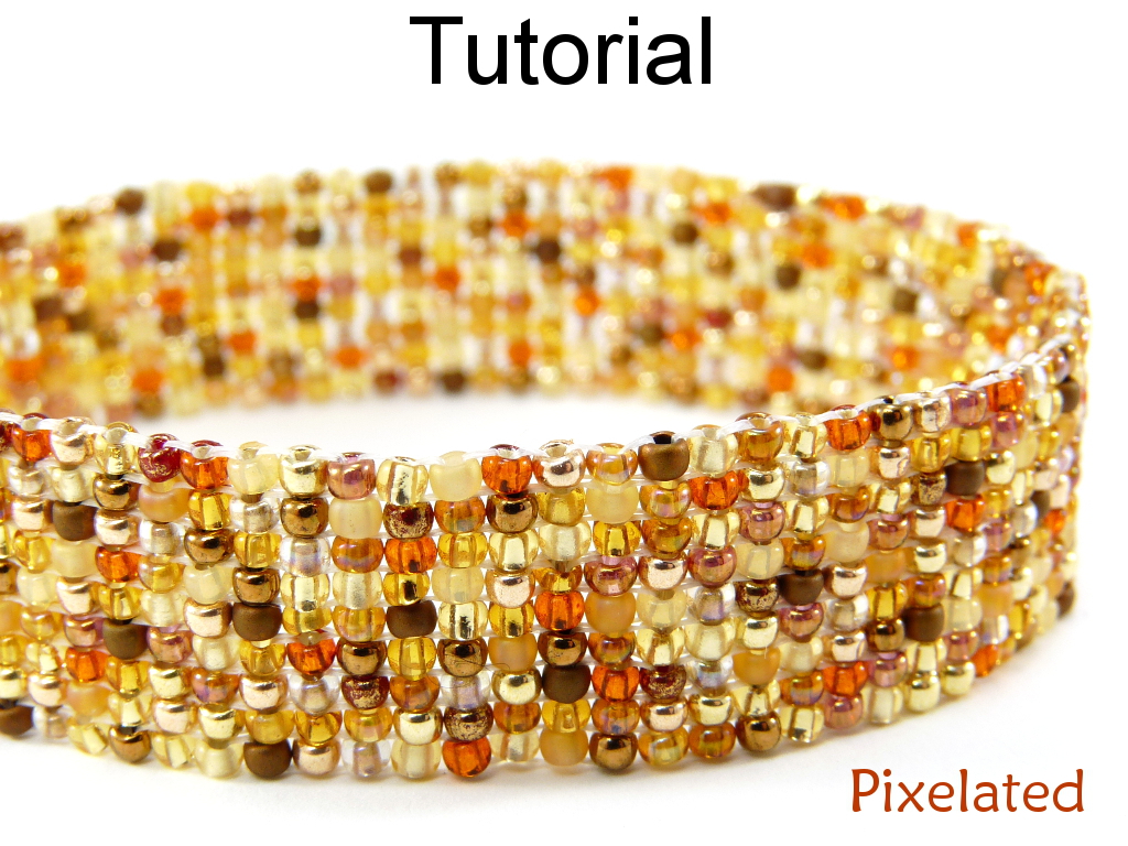 Beading Tutorial Pattern Bracelet - Square Stitch - Simple Bead Patterns - Pixelated #5368