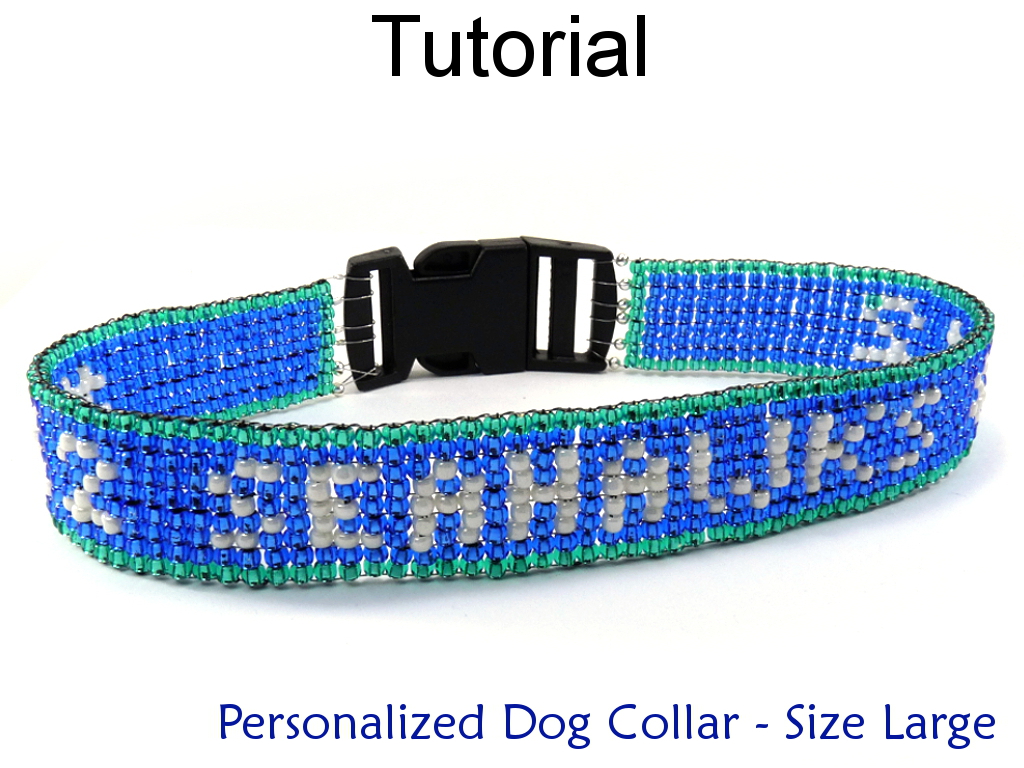 Beading Tutorial Pattern Dog Cat Collar - Beaded Pet Collar - Simple Bead Patterns - Personalized Large Pet Collar #6535