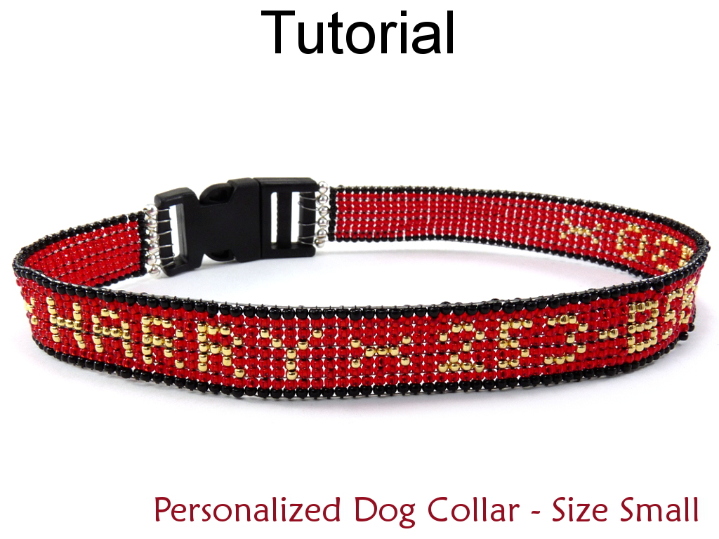 Beading Tutorial Pattern Dog Cat Collar - Personalized Beadwoven Collar - Simple Bead Patterns - Small Personalized Beaded Pet Collar #6533