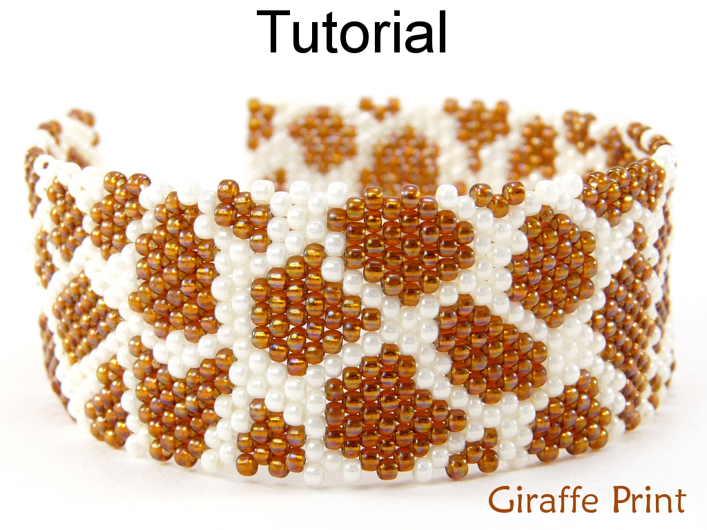 Beading Tutorial Pattern Bracelet - Brick Stitch Animal Print - Simple Bead Patterns - Giraffe Print #6628